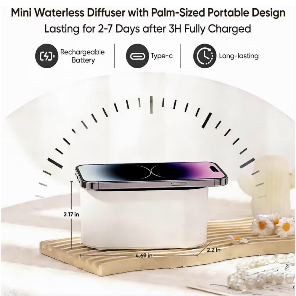 NWT White Waterless Essential Oil Diffuser - Picture 4 of 7
